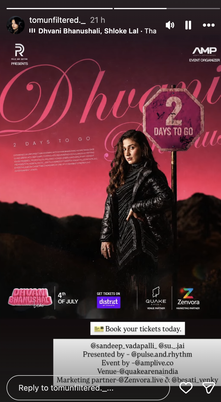 Instagram story from @tomunfiltered._ reposting the 2 days to go countdown poster